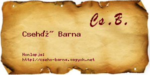 Csehó Barna névjegykártya