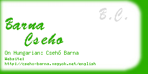 barna cseho business card